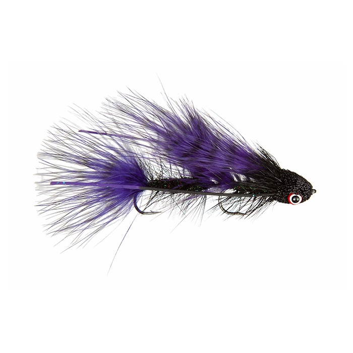 Galloup's Mini Barred Dungeon - Black-Purple - Streamside Au Sable River  Fly Fishing Guides